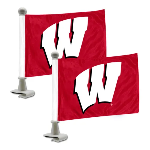 Fan Mats Wisconsin Badgers Ambassador Car Flags - 2 Pack