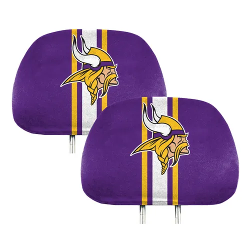 Fan Mats Minnesota Vikings Printed Head Rest Cover Set - 2 Pieces