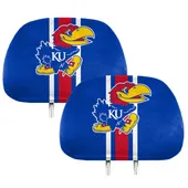 Fan Mats Kansas Jayhawks Printed Head Rest Cover Set - 2 Pieces