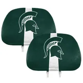 Fan Mats Michigan State Spartans Printed Head Rest Cover Set - 2 Pieces