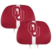 Fan Mats Oklahoma Sooners Printed Head Rest Cover Set - 2 Pieces