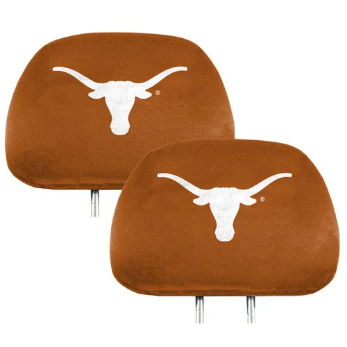 Fan Mats Texas Longhorns Printed Head Rest Cover Set - 2 Pieces
