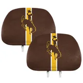 Fan Mats Wyoming Cowboys Printed Head Rest Cover Set - 2 Pieces