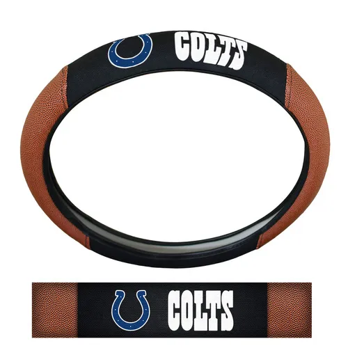 Fan Mats Indianapolis Colts Football Grip Steering Wheel Cover 15" Diameter