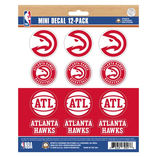 Fan Mats Atlanta Hawks 12 Count Mini Decal Sticker Pack