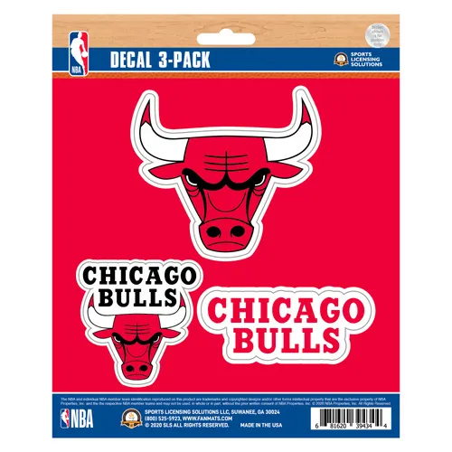 Fan Mats Chicago Bulls 3 Piece Decal Sticker Set