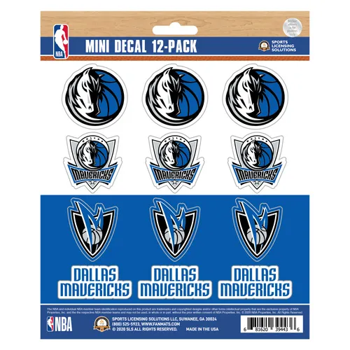 Fan Mats Dallas Mavericks 12 Count Mini Decal Sticker Pack