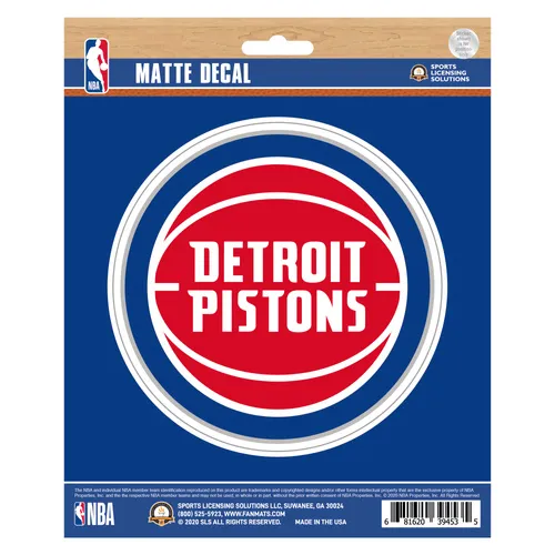 Fan Mats Detroit Pistons Matte Decal Sticker