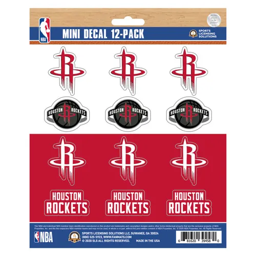 Fan Mats Houston Rockets 12 Count Mini Decal Sticker Pack