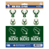 Fan Mats Milwaukee Bucks 12 Count Mini Decal Sticker Pack