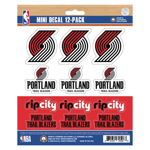 Fan Mats Portland Trail Blazers 12 Count Mini Decal Sticker Pack
