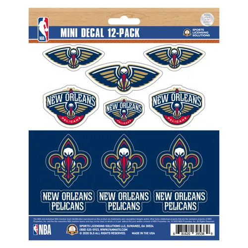 Fan Mats New Orleans Pelicans 12 Count Mini Decal Sticker Pack