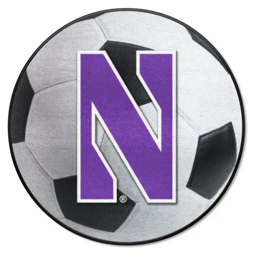 Fan Mats Northwestern Wildcats Soccer Ball Rug - 27In. Diameter