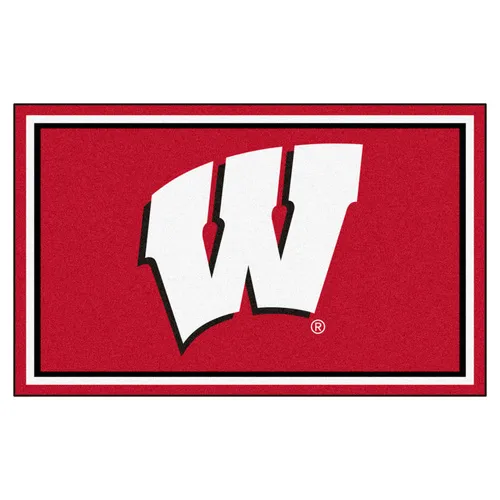 Fan Mats Wisconsin Badgers 4Ft. X 6Ft. Plush Area Rug