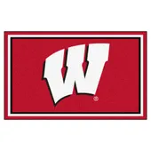 Fan Mats Wisconsin Badgers 4Ft. X 6Ft. Plush Area Rug