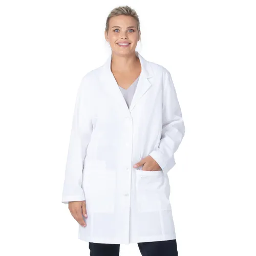 Landau Essentials Three-Pocket Lab Coat For Women 3600SC. Embroidery is available on this item.