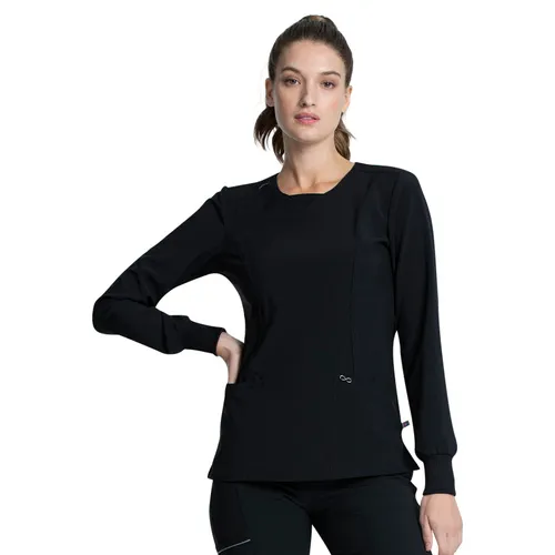 Cherokee Women Long Sleeve V-Neck Top CK781A. Embroidery is available on this item.