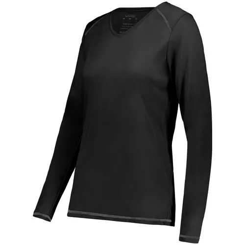 Augusta Ladies Super Soft-Spun Poly Long Sleeve Tee 6847. Printing is available for this item.