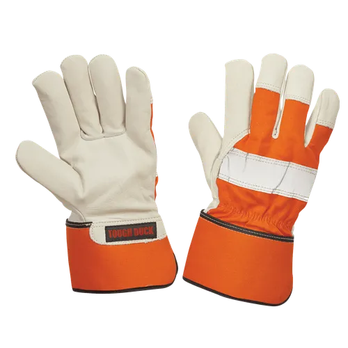 Tough Duck Thinsulate Lined Leather Hi-Vis Fitter Glove G79416