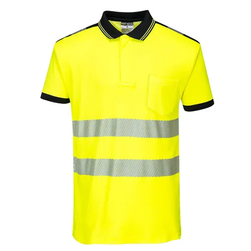 Portwest Pw3 Hi-Vis Polo Shirt S/S T180. Embroidery is available on this item.