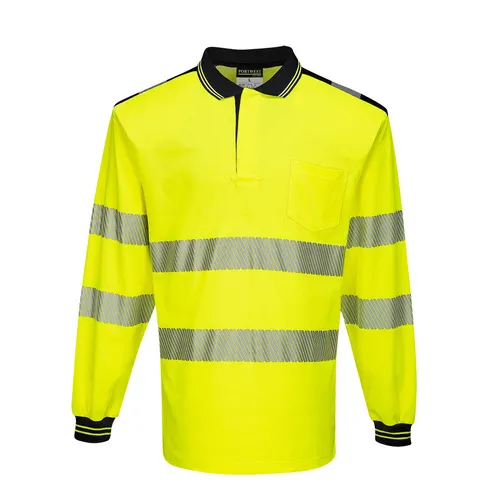 Portwest Pw3 Hi-Vis Polo Shirt L/S T184. Decorated in seven days or less.