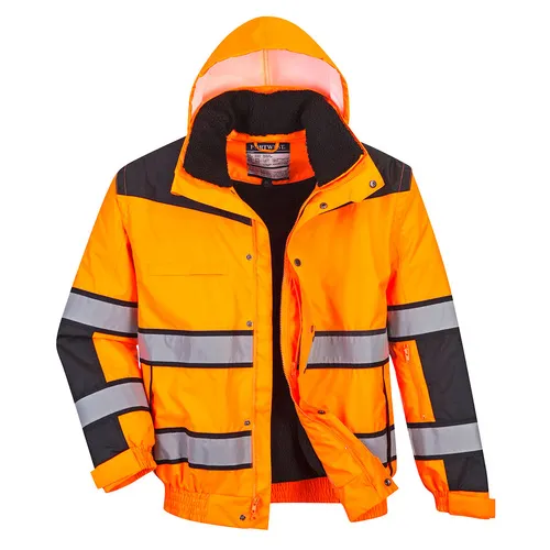 Portwest Hi-Vis Classic Bomber Jacket UC466. Decorated in seven days or less.