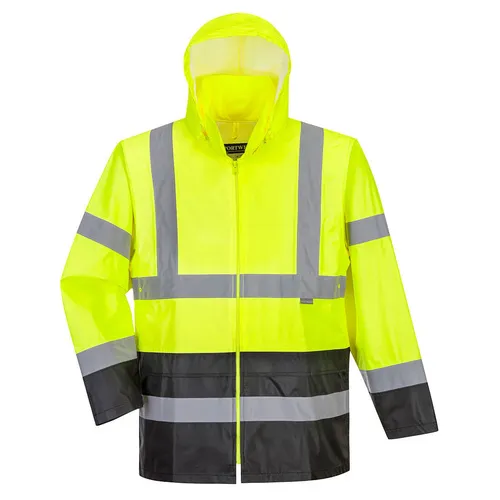 Portwest Hi-Vis Contrast Rain Jacket UH443. Decorated in seven days or less.