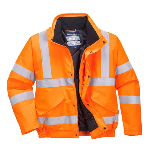 Portwest Hi-Vis Bomber Jacket URT32. Decorated in seven days or less.