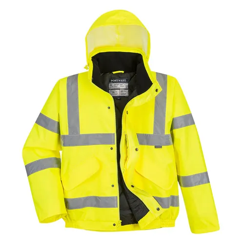 Portwest Hi-Vis Bomber Jacket US463. Decorated in seven days or less.