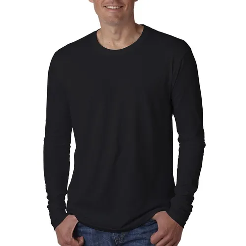 Next Level Apparel Men's Cotton Long-Sleeve Crew N3601. Decorated in seven days or less.