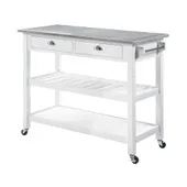 Ah American Heritage 3 Tier Stainless Steel Kitchen Cart With Drawers