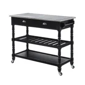 Fc French Country 3 Tier Stainless Steel Kitchen Cart With Drawers