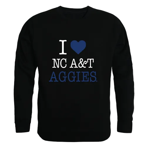 W Republic I Love Crewneck North Carolina A&T Aggies 552-470