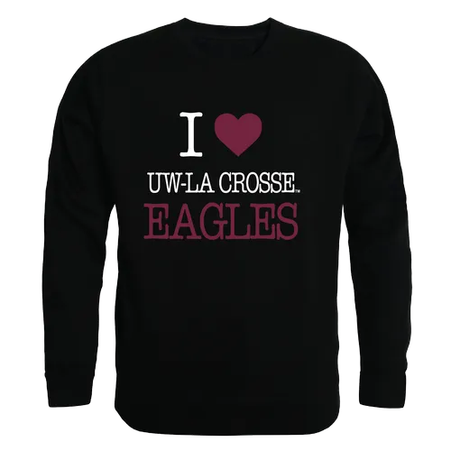 W Republic I Love Crewneck University Of Wisconsin-La Crosse Eagles 552-477