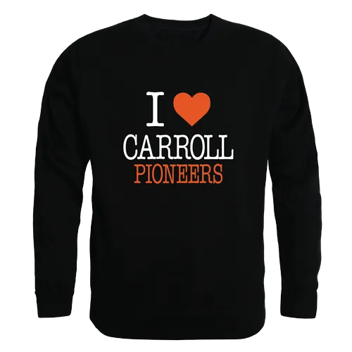 W Republic I Love Crewneck Carroll University Pioneers 552-508