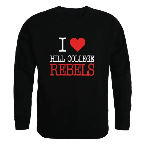 W Republic I Love Crewneck Hill College Rebels 552-523