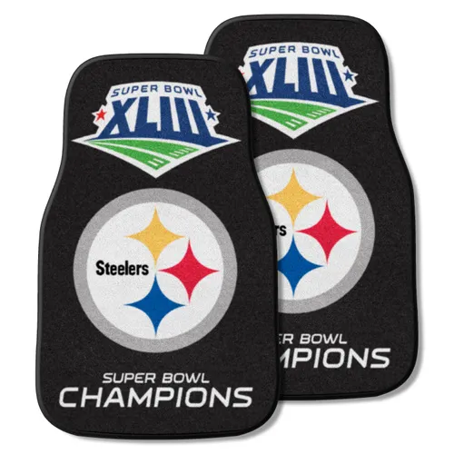 Fan Mats Pittsburgh Steelers Front Carpet Car Mat Set - 2 Pieces, 2009 Super Bowl Xliii Champions