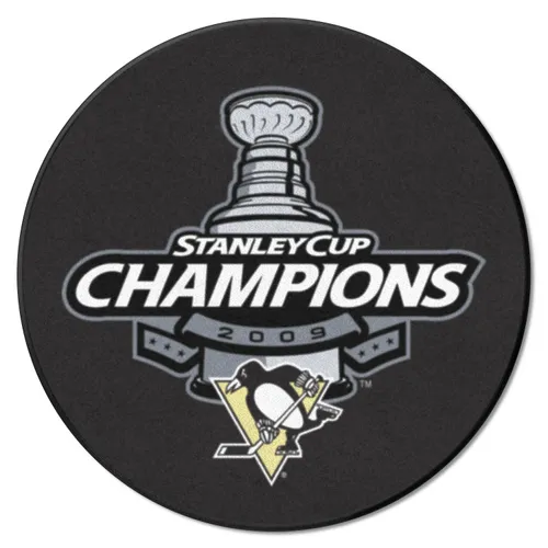 Fan Mats Pittsburgh Penguins Hockey Puck Rug - 27In. Diameter, 2009 Nhl Stanley Cup Champions