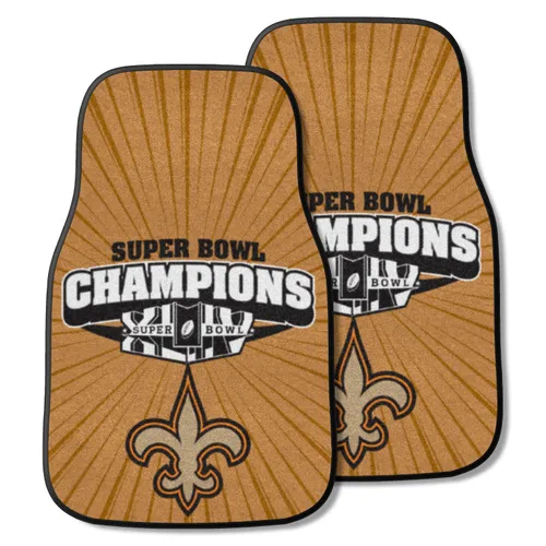 Fan Mats New Orleans Saints Front Carpet Car Mat Set - 2 Pieces, 2010 Super Bowl Xliv Champions