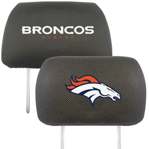 Fan Mats Denver Broncos Embroidered Head Rest Cover Set - 2 Pieces