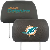 Fan Mats Miami Dolphins Embroidered Head Rest Cover Set - 2 Pieces