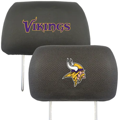 Fan Mats Minnesota Vikings Embroidered Head Rest Cover Set - 2 Pieces