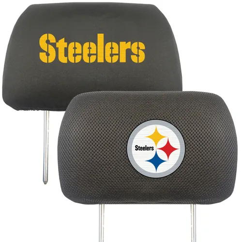 Fan Mats Pittsburgh Steelers Embroidered Head Rest Cover Set - 2 Pieces