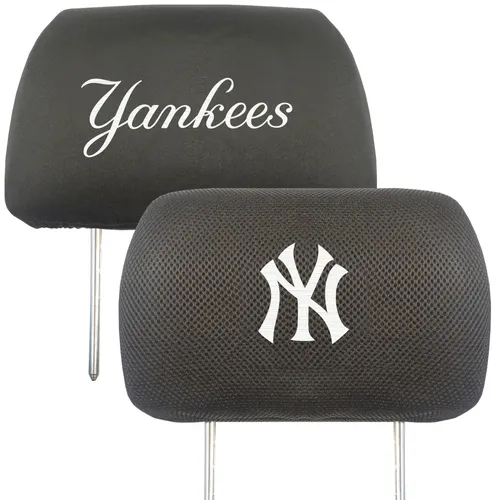 Fan Mats New York Yankees Embroidered Head Rest Cover Set - 2 Pieces