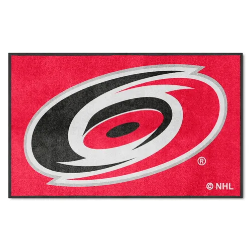 Fan Mats Carolina Hurricanes 4X6 High-Traffic Mat With Durable Rubber Backing - Landscape Orientatio