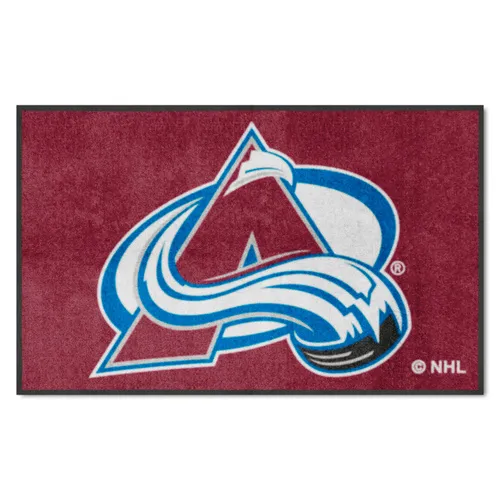 Fan Mats Colorado Avalanche 4X6 High-Traffic Mat With Durable Rubber Backing - Landscape Orientation