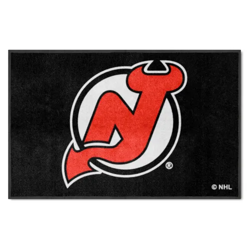 Fan Mats New Jersey Devils 4X6 High-Traffic Mat With Durable Rubber Backing - Landscape Orientation