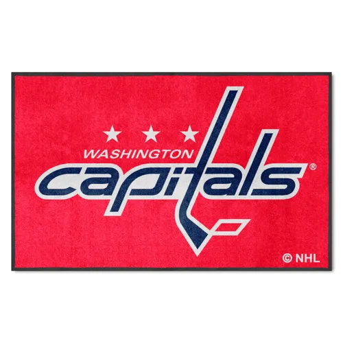 Fan Mats Washington Capitals 4X6 High-Traffic Mat With Durable Rubber Backing - Landscape Orientatio