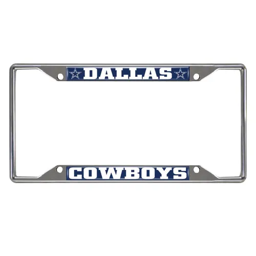 Fan Mats Dallas Cowboys Chrome Metal License Plate Frame, 6.25In X 12.25In