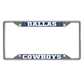 Fan Mats Dallas Cowboys Chrome Metal License Plate Frame, 6.25In X 12.25In